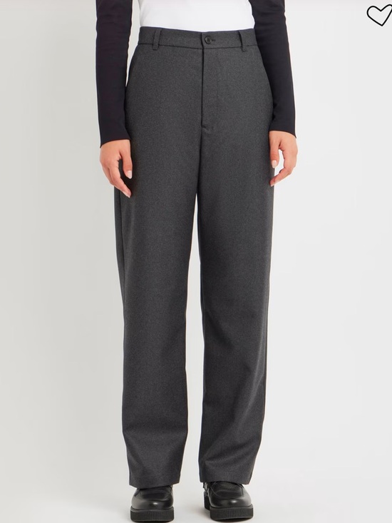 Agnes B. Pants - Classic Wool Gray Straight-Leg Pants